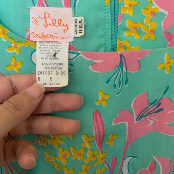 Vintage Lilly Pulitzer puff sleeve midi dress - Picture 2 of 4